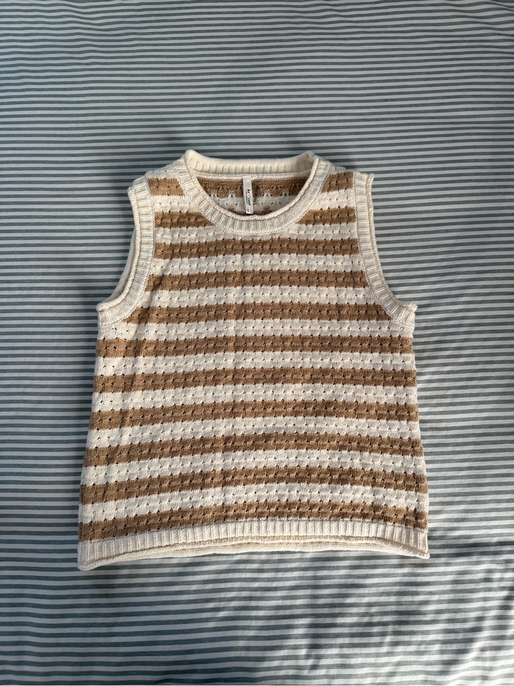 Striped Sleeveless top Cream & Tan